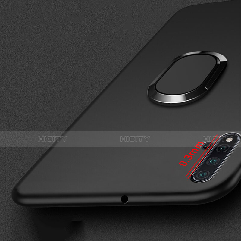 Coque Ultra Fine Silicone Souple avec Support Bague Anneau Aimante Magnetique pour Huawei Nova 5 Noir Plus