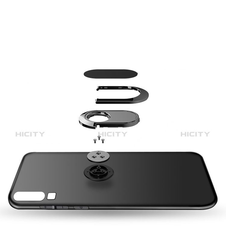 Coque Ultra Fine Silicone Souple avec Support Bague Anneau Aimante Magnetique pour Huawei P30 Noir Plus