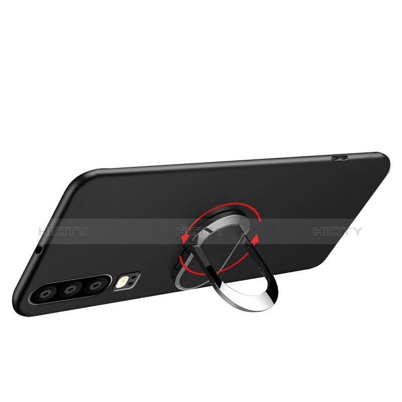 Coque Ultra Fine Silicone Souple avec Support Bague Anneau Aimante Magnetique pour Huawei P30 Noir Plus