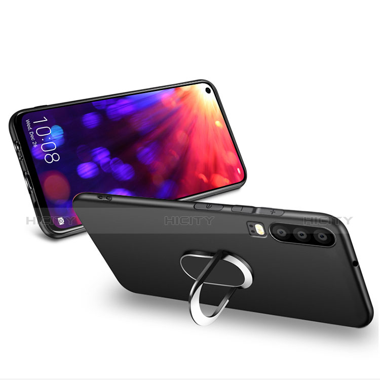 Coque Ultra Fine Silicone Souple avec Support Bague Anneau Aimante Magnetique pour Huawei P30 Noir Plus