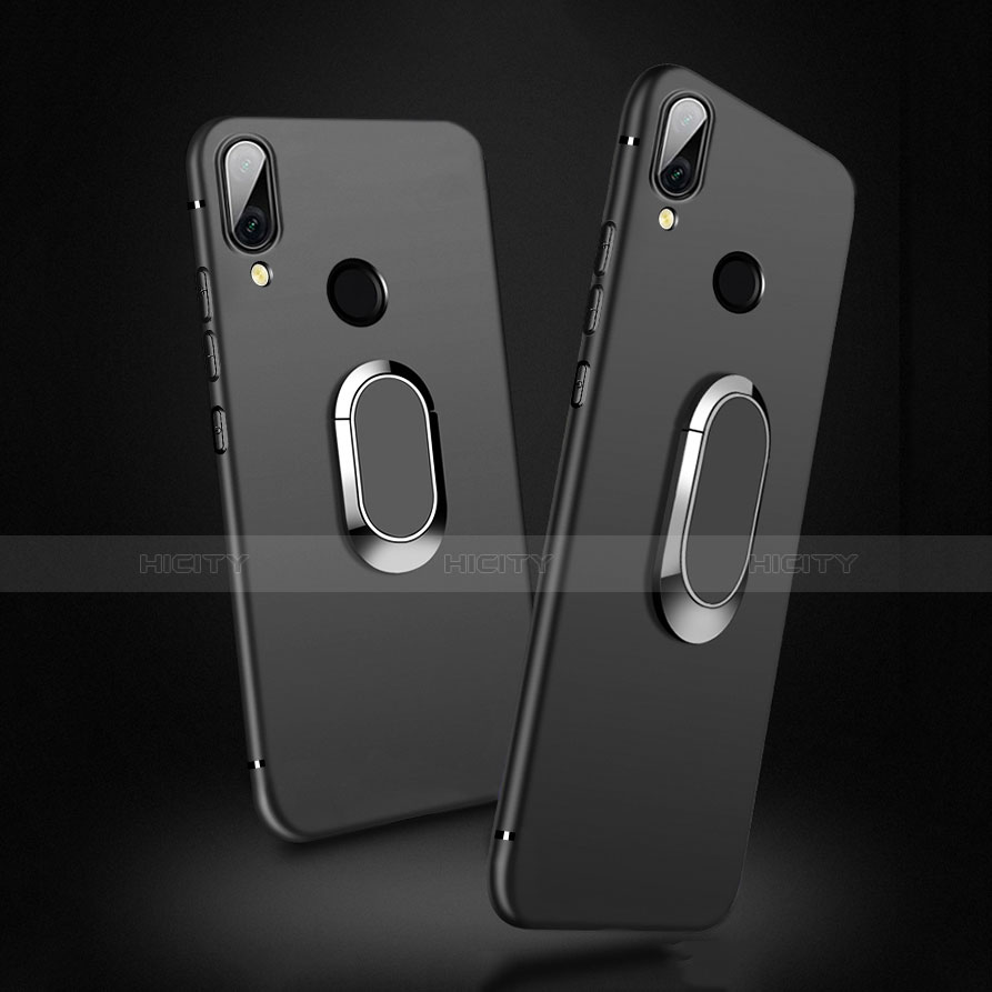 Coque Ultra Fine Silicone Souple avec Support Bague Anneau Aimante Magnetique pour Xiaomi Redmi 7 Noir Plus