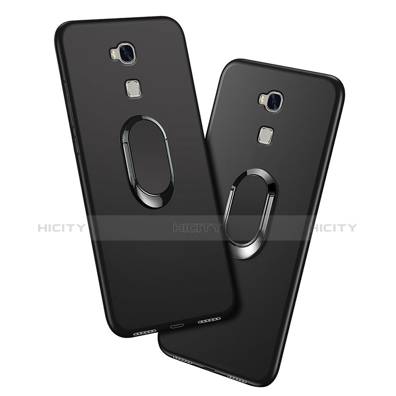 Coque Ultra Fine Silicone Souple avec Support Bague Anneau pour Huawei Honor Play 5X Noir Plus