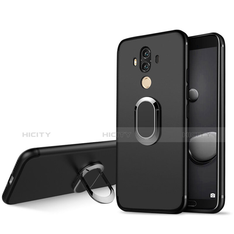 Coque Ultra Fine Silicone Souple avec Support Bague Anneau pour Huawei Mate 10 Pro Noir Plus