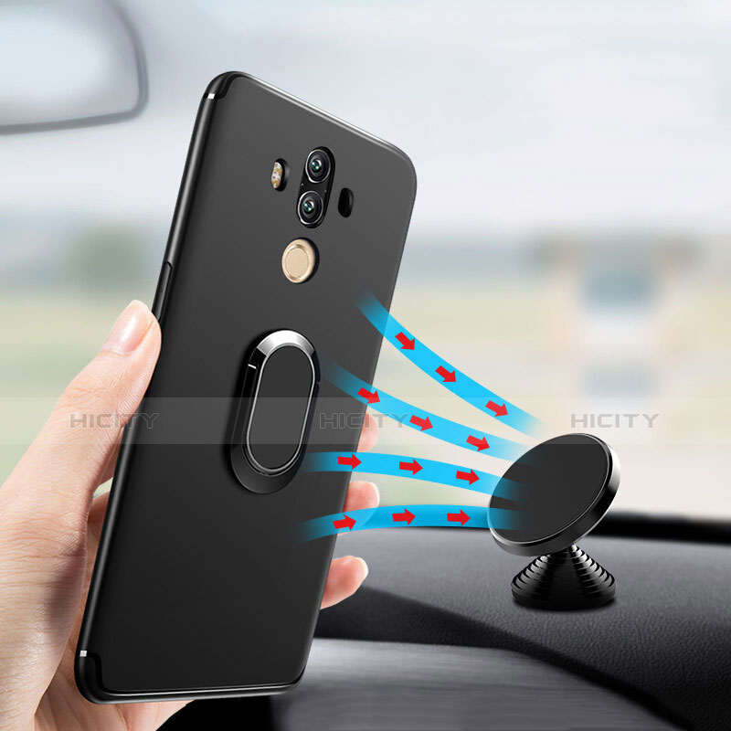 Coque Ultra Fine Silicone Souple avec Support Bague Anneau pour Huawei Mate 10 Pro Noir Plus