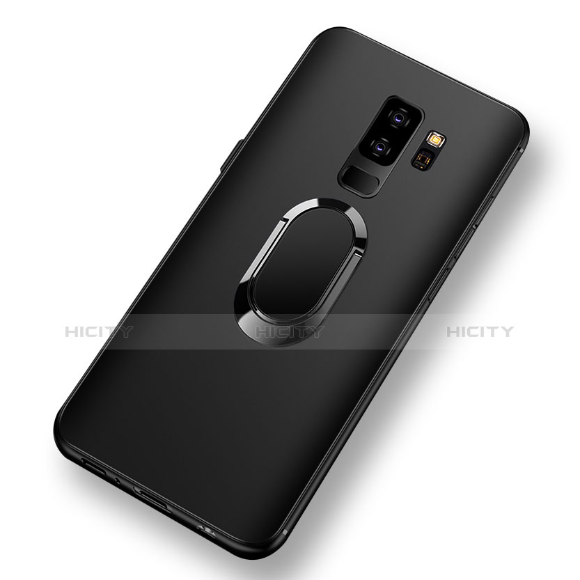 Coque Ultra Fine Silicone Souple avec Support Bague Anneau pour Samsung Galaxy S9 Plus Noir Plus