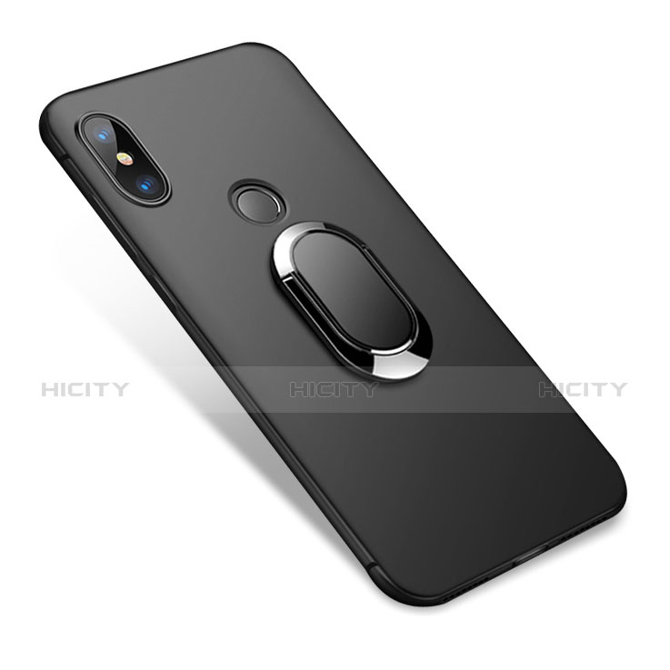 Coque Ultra Fine Silicone Souple avec Support Bague Anneau pour Xiaomi Redmi Note 5 Noir Plus