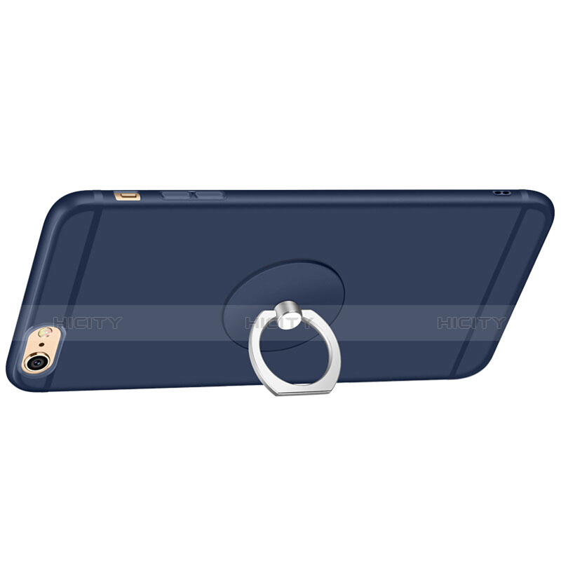 Coque Ultra Fine Silicone Souple et Support Bague Anneau pour Apple iPhone 6 Bleu Plus