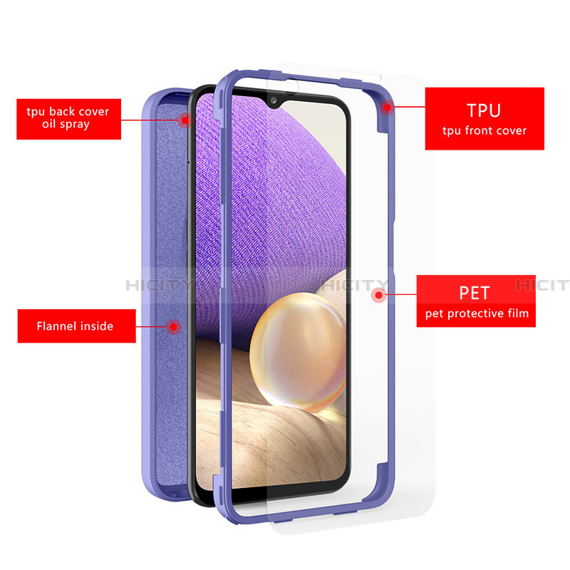 Coque Ultra Fine Silicone Souple Housse Etui 360 Degres Avant et Arriere MJ1 pour Samsung Galaxy A32 4G Plus