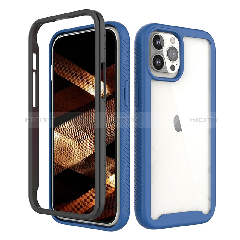 Coque Ultra Fine Silicone Souple Housse Etui 360 Degres Avant et Arriere pour Apple iPhone 14 Pro Bleu Plus