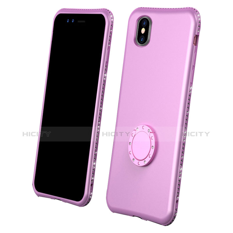 Coque Ultra Fine Silicone Souple Housse Etui 360 Degres Avant et Arriere pour Apple iPhone Xs Max Rose Plus