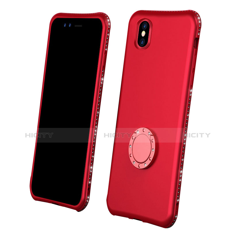 Coque Ultra Fine Silicone Souple Housse Etui 360 Degres Avant et Arriere pour Apple iPhone Xs Max Rouge Plus