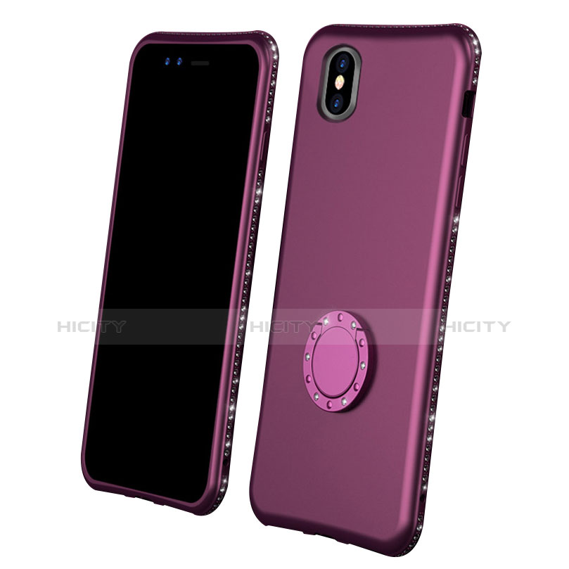 Coque Ultra Fine Silicone Souple Housse Etui 360 Degres Avant et Arriere pour Apple iPhone Xs Max Violet Plus