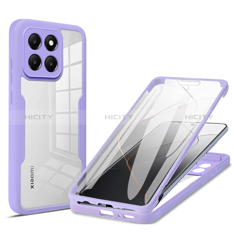 Coque Ultra Fine Silicone Souple Housse Etui 360 Degres Avant et Arriere pour Xiaomi Mi 14 5G Violet Clair Plus