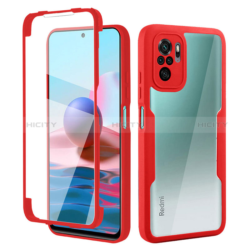 Coque Ultra Fine Silicone Souple Housse Etui 360 Degres Avant et Arriere pour Xiaomi Redmi Note 10 4G Rouge Plus