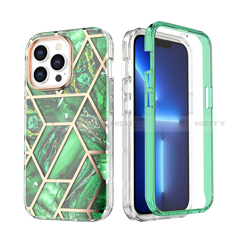 Coque Ultra Fine Silicone Souple Housse Etui 360 Degres Avant et Arriere YJ2 pour Apple iPhone 13 Pro Vert Plus