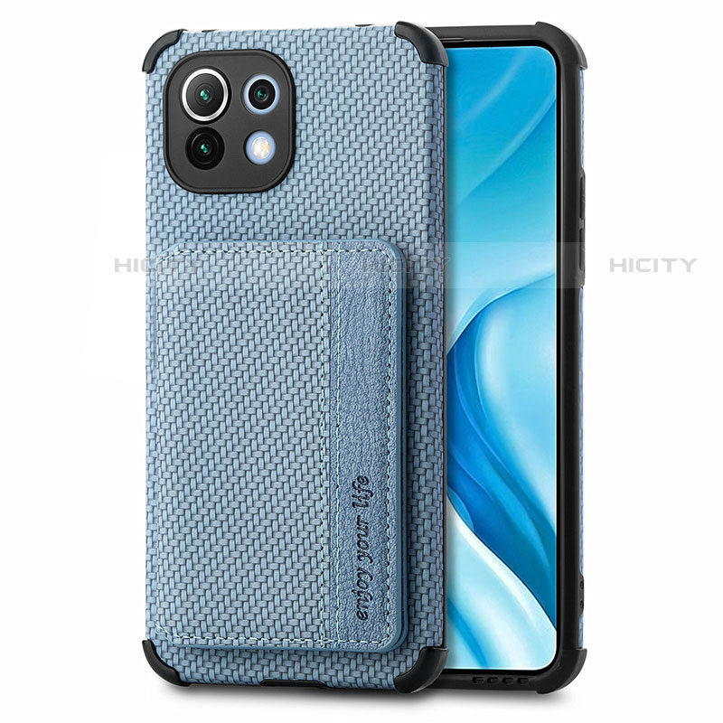 Coque Ultra Fine Silicone Souple Housse Etui avec Aimante Magnetique A04 pour Xiaomi Mi 11 5G Bleu Plus