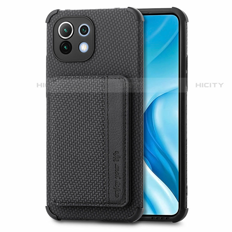 Coque Ultra Fine Silicone Souple Housse Etui avec Aimante Magnetique A04 pour Xiaomi Mi 11 5G Noir Plus