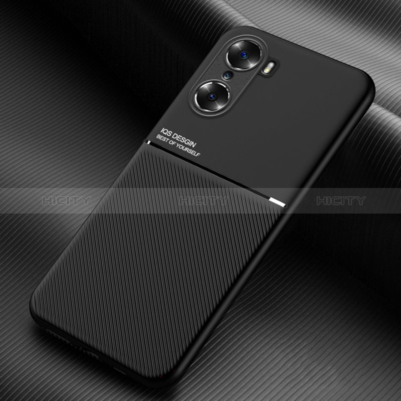 Coque Ultra Fine Silicone Souple Housse Etui avec Aimante Magnetique pour Huawei Honor 60 5G Noir Plus