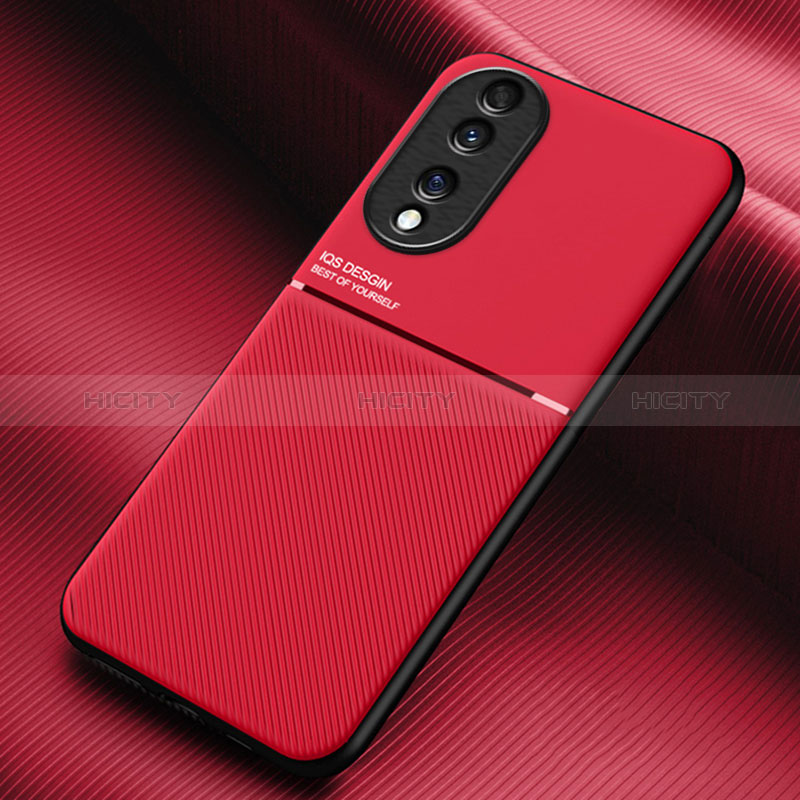 Coque Ultra Fine Silicone Souple Housse Etui avec Aimante Magnetique pour Huawei Honor 70 5G Rouge Plus