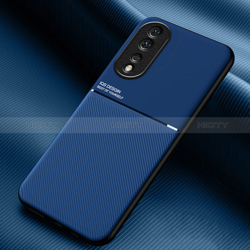 Coque Ultra Fine Silicone Souple Housse Etui avec Aimante Magnetique pour Huawei Honor 80 Pro Flat 5G Bleu Plus