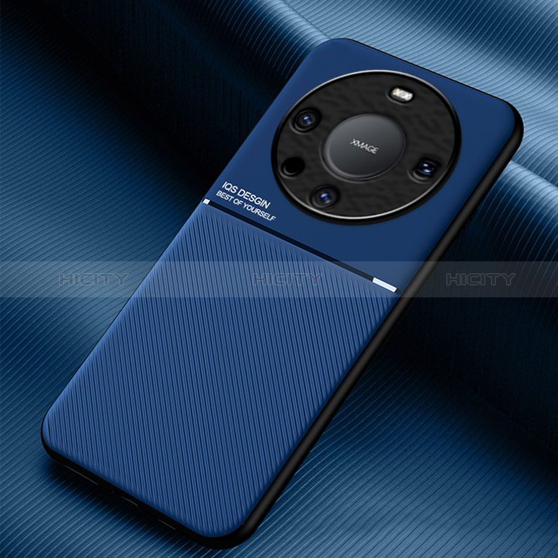 Coque Ultra Fine Silicone Souple Housse Etui avec Aimante Magnetique pour Huawei Mate 60 Pro Bleu Plus