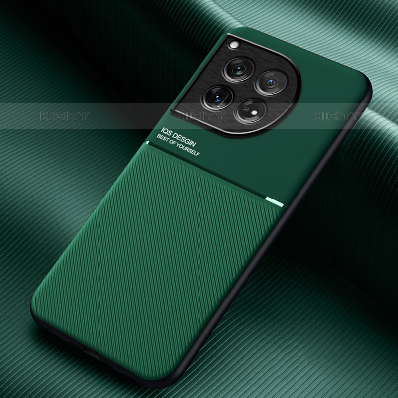 Coque Ultra Fine Silicone Souple Housse Etui avec Aimante Magnetique pour OnePlus 12 5G Vert Plus