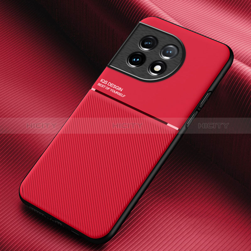 Coque Ultra Fine Silicone Souple Housse Etui avec Aimante Magnetique pour OnePlus Ace 2 5G Rouge Plus