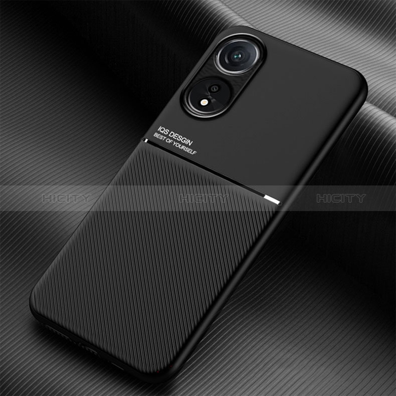 Coque Ultra Fine Silicone Souple Housse Etui avec Aimante Magnetique pour Oppo A18 Noir Plus