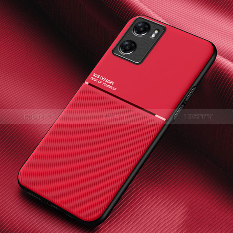 Coque Ultra Fine Silicone Souple Housse Etui avec Aimante Magnetique pour Oppo A57s Rouge Plus