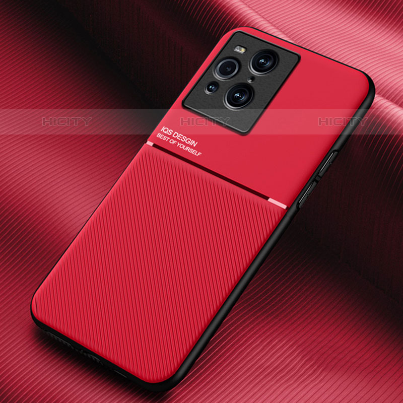 Coque Ultra Fine Silicone Souple Housse Etui avec Aimante Magnetique pour Oppo Find X3 Pro 5G Rouge Plus