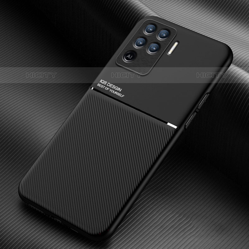 Coque Ultra Fine Silicone Souple Housse Etui avec Aimante Magnetique pour Oppo Reno5 F Noir Plus