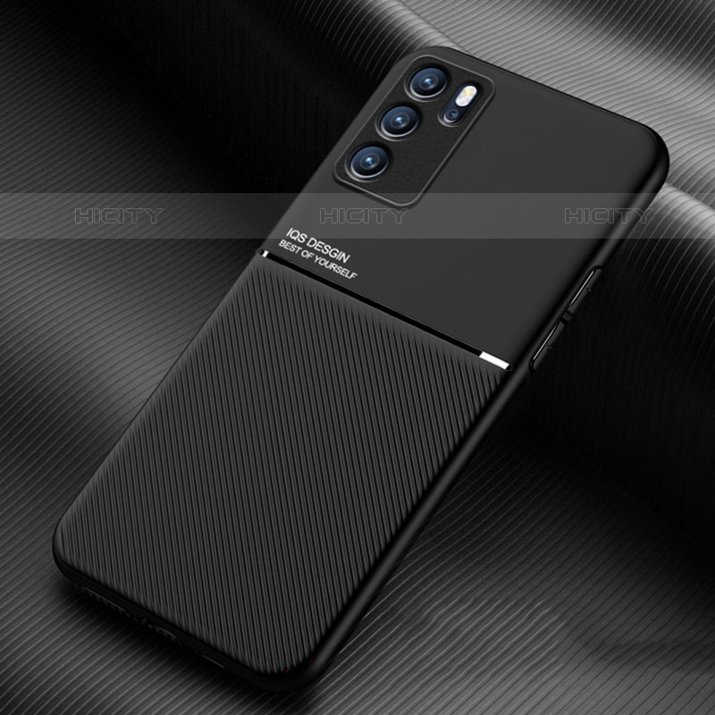 Coque Ultra Fine Silicone Souple Housse Etui avec Aimante Magnetique pour Oppo Reno6 Pro 5G India Noir Plus