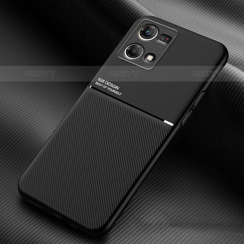 Coque Ultra Fine Silicone Souple Housse Etui avec Aimante Magnetique pour Oppo Reno7 4G Noir Plus