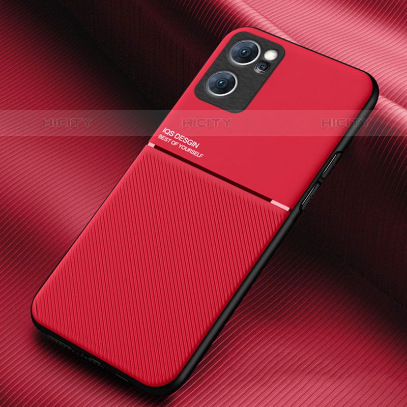 Coque Ultra Fine Silicone Souple Housse Etui avec Aimante Magnetique pour Oppo Reno7 5G Rouge Plus