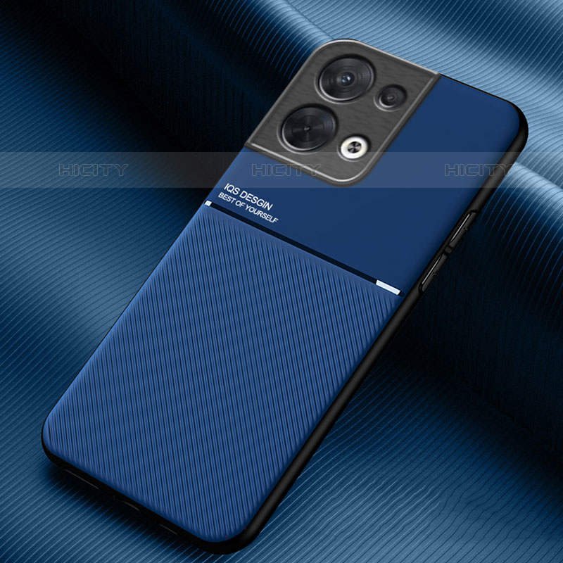 Coque Ultra Fine Silicone Souple Housse Etui avec Aimante Magnetique pour Oppo Reno9 Pro 5G Bleu Plus