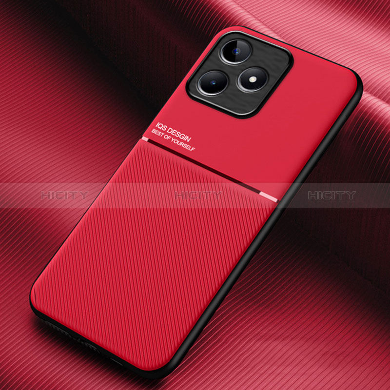 Coque Ultra Fine Silicone Souple Housse Etui avec Aimante Magnetique pour Realme C53 Rouge Plus