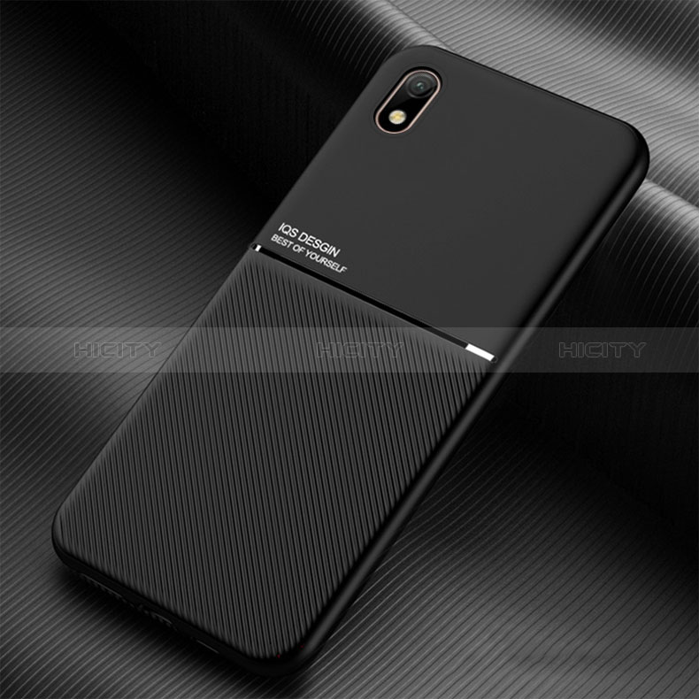 Coque Ultra Fine Silicone Souple Housse Etui avec Aimante Magnetique pour Samsung Galaxy A01 Core Noir Plus