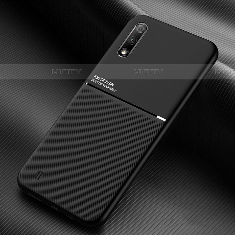 Coque Ultra Fine Silicone Souple Housse Etui avec Aimante Magnetique pour Samsung Galaxy A01 SM-A015 Noir Plus