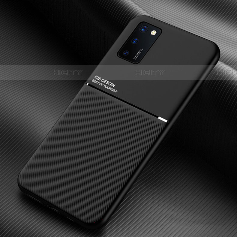 Coque Ultra Fine Silicone Souple Housse Etui avec Aimante Magnetique pour Samsung Galaxy A03s Noir Plus