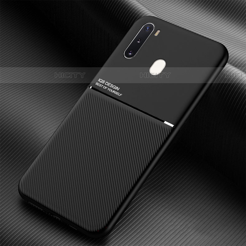 Coque Ultra Fine Silicone Souple Housse Etui avec Aimante Magnetique pour Samsung Galaxy A21 European Noir Plus