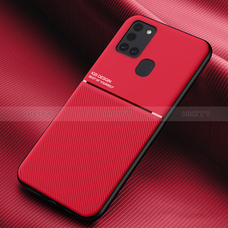 Coque Ultra Fine Silicone Souple Housse Etui avec Aimante Magnetique pour Samsung Galaxy A21s Rouge Plus
