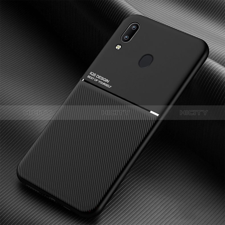 Coque Ultra Fine Silicone Souple Housse Etui avec Aimante Magnetique pour Samsung Galaxy A30 Noir Plus