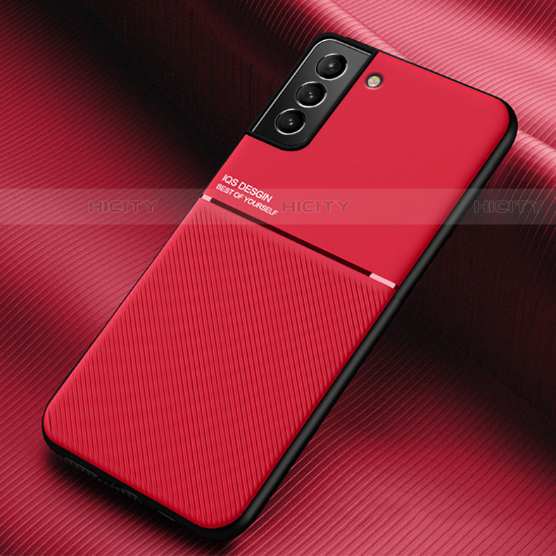 Coque Ultra Fine Silicone Souple Housse Etui avec Aimante Magnetique pour Samsung Galaxy S21 FE 5G Rouge Plus