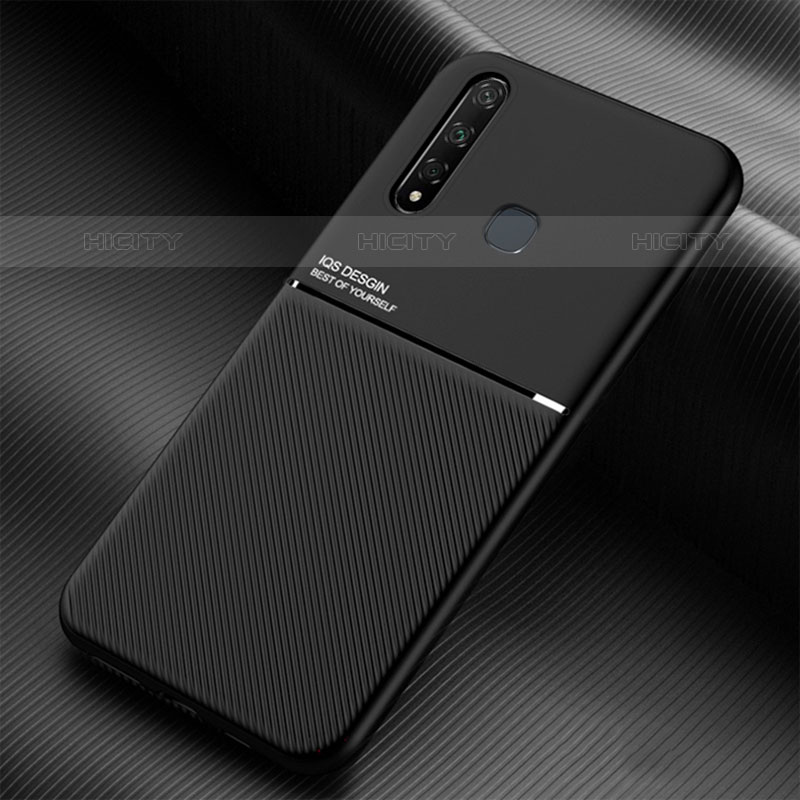 Coque Ultra Fine Silicone Souple Housse Etui avec Aimante Magnetique pour Vivo iQOO U3 4G Noir Plus