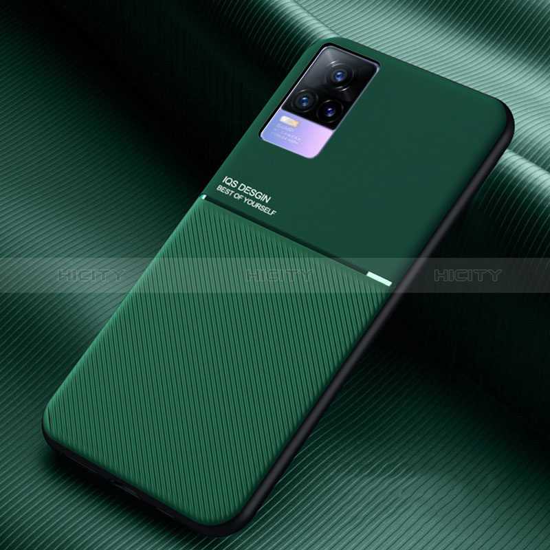 Coque Ultra Fine Silicone Souple Housse Etui avec Aimante Magnetique pour Vivo V21e 4G Vert Plus