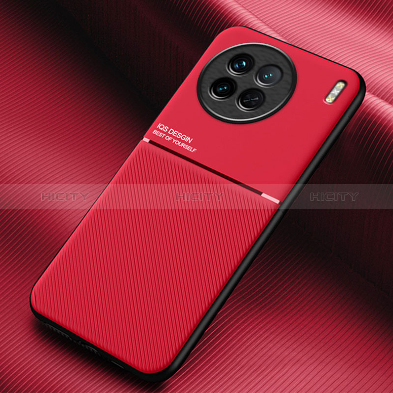 Coque Ultra Fine Silicone Souple Housse Etui avec Aimante Magnetique pour Vivo X90 5G Rouge Plus