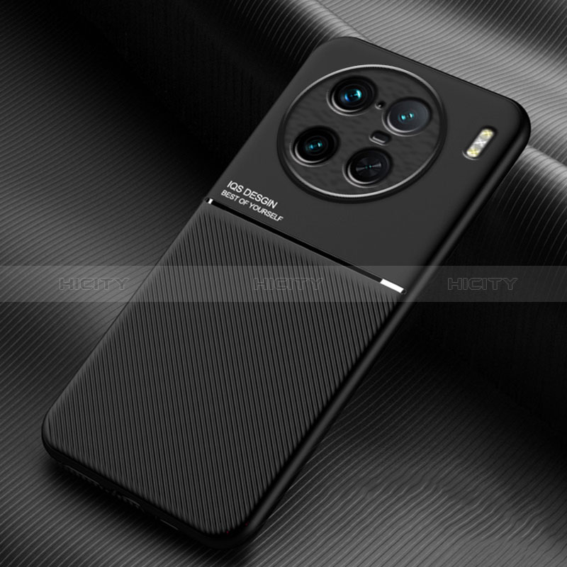 Coque Ultra Fine Silicone Souple Housse Etui avec Aimante Magnetique pour Vivo X90 Pro+ Plus 5G Noir Plus