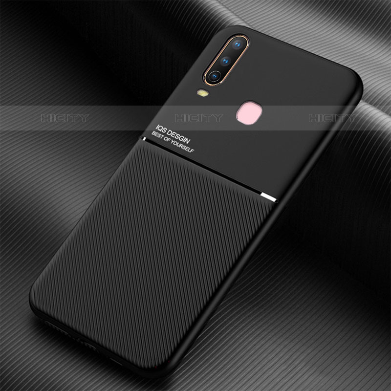 Coque Ultra Fine Silicone Souple Housse Etui avec Aimante Magnetique pour Vivo Y11 Noir Plus