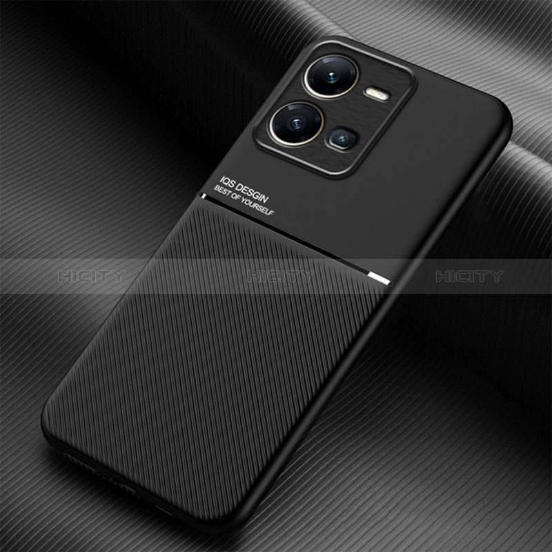 Coque Ultra Fine Silicone Souple Housse Etui avec Aimante Magnetique pour Vivo Y35 4G Noir Plus