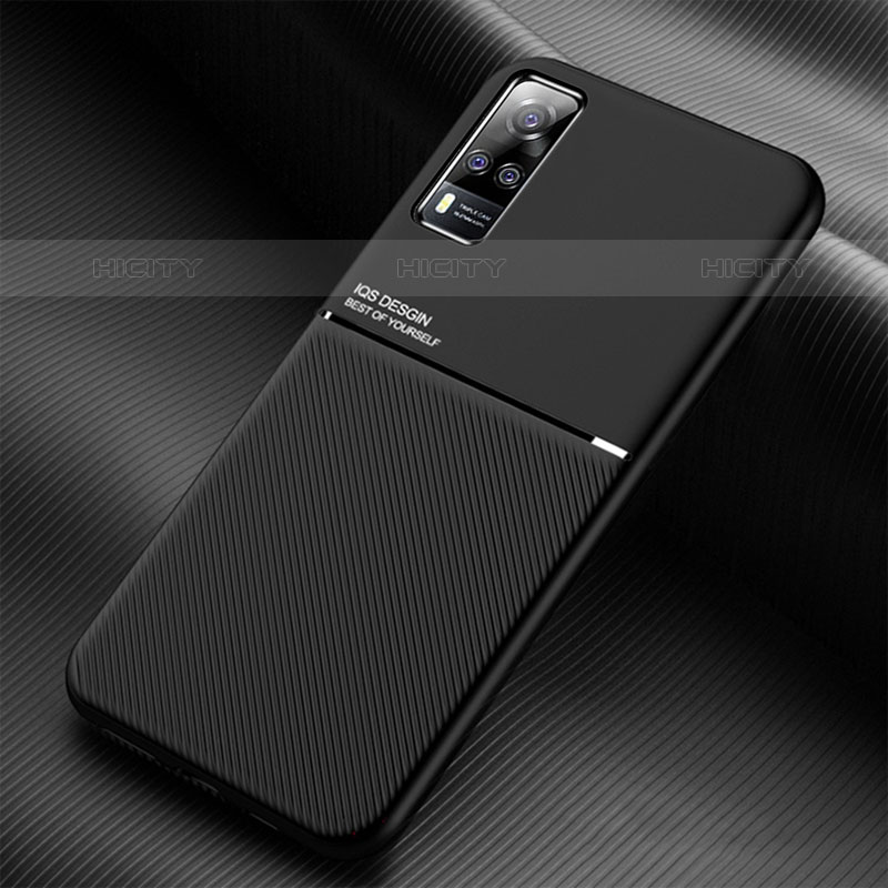 Coque Ultra Fine Silicone Souple Housse Etui avec Aimante Magnetique pour Vivo Y51A Noir Plus